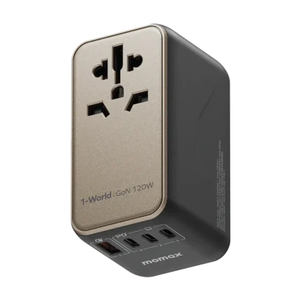 Momax 1-World 120W GaN Universal Travel Charger 4-Ports with 100W USB-C to USB-C Cable