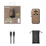 Momax 1-World 170W GaN Universal Travel Charger 4-Ports with 100W USB-C to USB-C Cable