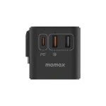 Momax 1-World+ 3-Port Travel GaN Charger With Built-in USB-C Cable 70W