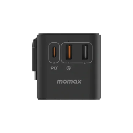 Momax 1-World+ 3-Port Travel GaN Charger With Built-in USB-C Cable 70W