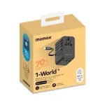 Momax 1-World+ 3-Port Travel GaN Charger With Built-in USB-C Cable 70W