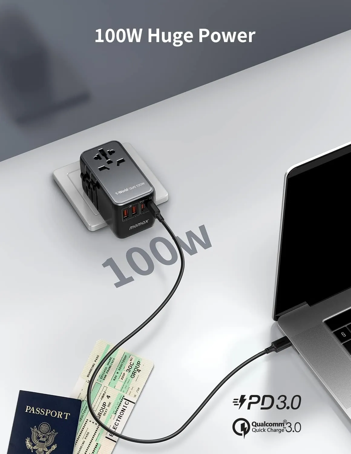 Momax 1-World Universal Travel GaN Charger 100W 4-Ports UA10