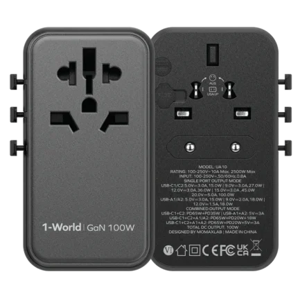 Momax 1-World Universal Travel GaN Charger 100W 4-Ports UA10
