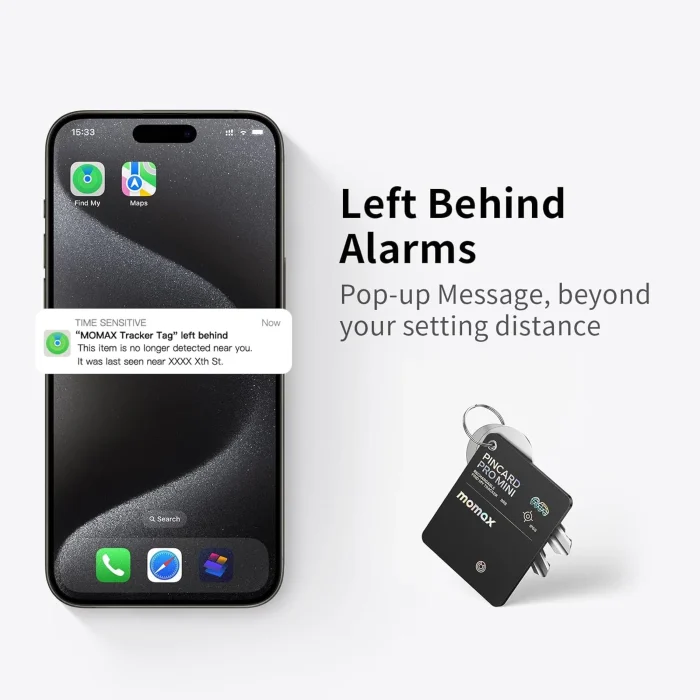 Momax PinCard Pro Mini Rechargeable Find My Tracker BR8