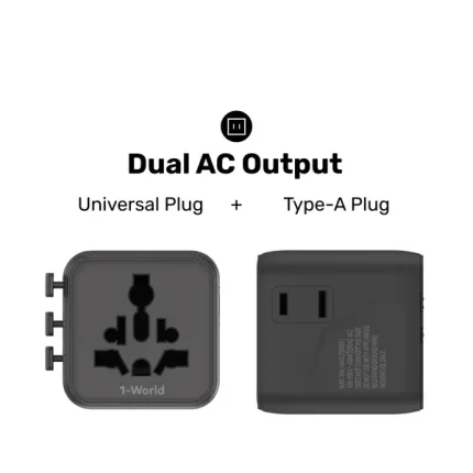 Momax UA19 1-World Universal Travel Charger with Dual AC