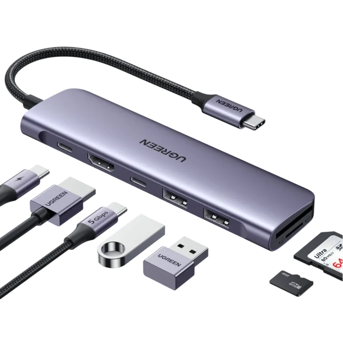 UGREEN CM195 7-in-1 USB C Hub 5 Gbps with 4K HDMI 100W Power Delivery