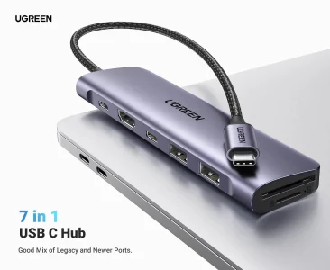 UGREEN CM195 7-in-1 USB C Hub 5 Gbps with 4K HDMI 100W Power Delivery