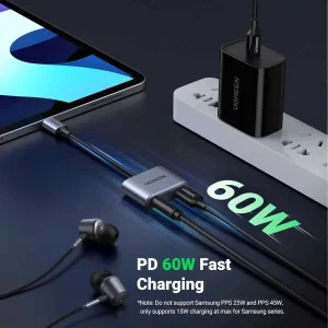 UGREEN CM231 2-in-1 USB C to 3.5mm Adapter (60164)