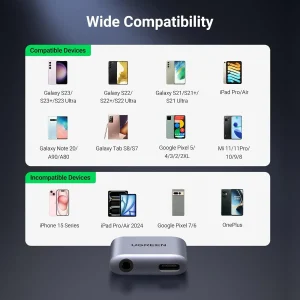 UGREEN CM231 2-in-1 USB C to 3.5mm Adapter (60164)