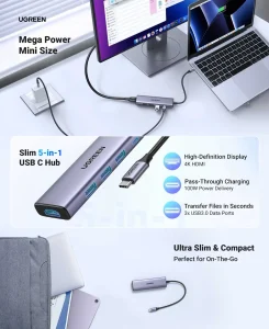UGREEN CM511 USB-C Multifunction 5-in-1 Docking Station HUB (15596)