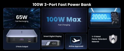 UGREEN Nexode Power Bank 20000mAh 100W PB720 (25188)