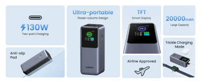 UGREEN Nexode Power Bank 20000mAh 130W with Smart Digital Display PB721 (35524)