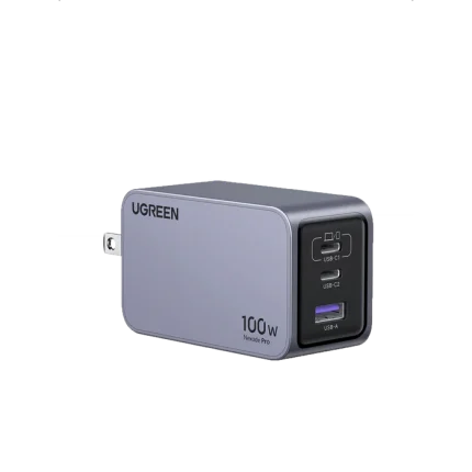 UGREEN Nexode Pro 100W 3-Port GaN Compact Fast PPS Wall Charger with USB-C to USB-C Cable X757 (15201)