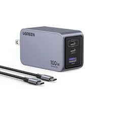 UGREEN Nexode Pro 100W 3-Port GaN Compact Fast PPS Wall Charger with USB-C to USB-C Cable X757 (15201)