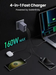 Ugreen Nexode Pro 160W 4-Port GaN Fast Charger with 240W 1.5m USB-C Cable X763 (25097)