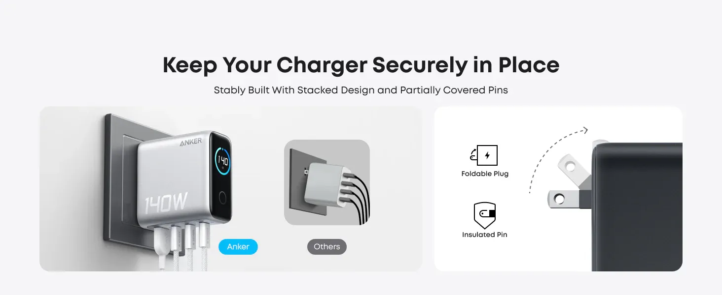 Anker Zolo Laptop Charger 140W 4-Port PD 3.1 with Touch Control USB-C Cable (B2697)