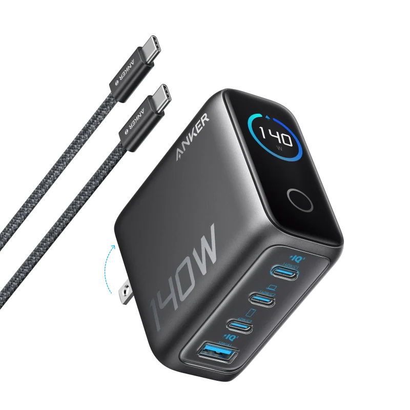 Anker Zolo Laptop Charger 140W 4-Port PD 3.1 with Touch Control USB-C Cable (B2697)