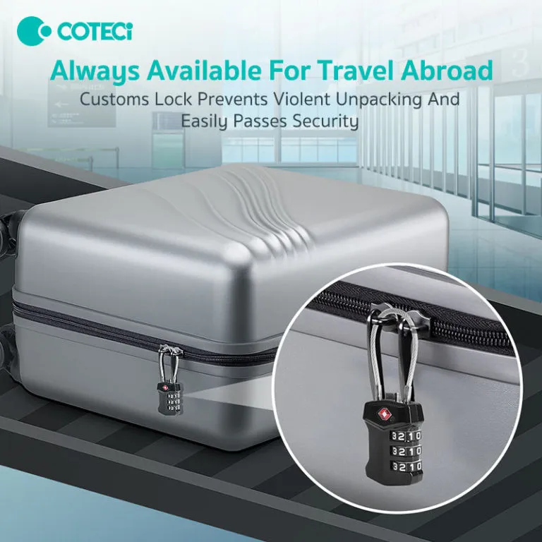 Coteci Zinc Alloy TSA Customs Combination Lock Steel-wire Version TR005