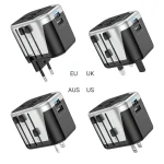 Hoco AC5 2USB+1Socket 12W Universal Travel Wall Charger