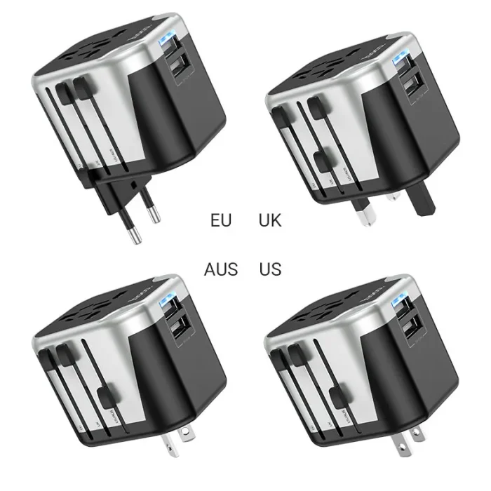 Hoco AC5 2USB+1Socket 12W Universal Travel Wall Charger