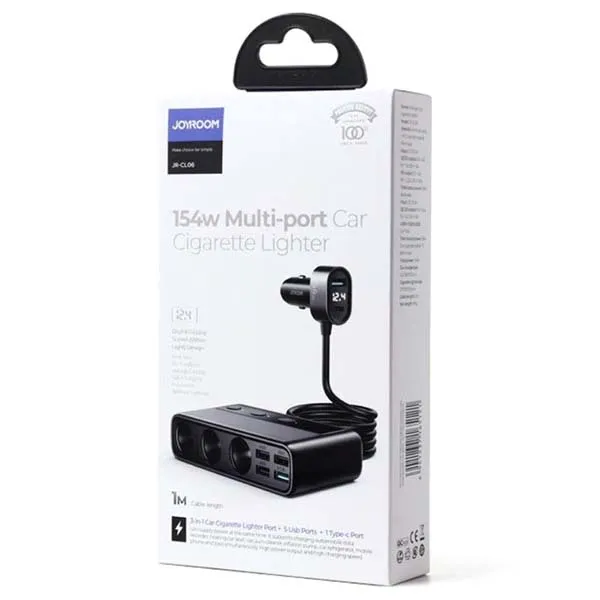 Joyroom JR-CL06 154W Multi-Port USB Car Charger With Cigarette Lighter