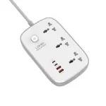 LDNIO Power Strip 65W 3 Sockets With 4 Port Charger SC3416