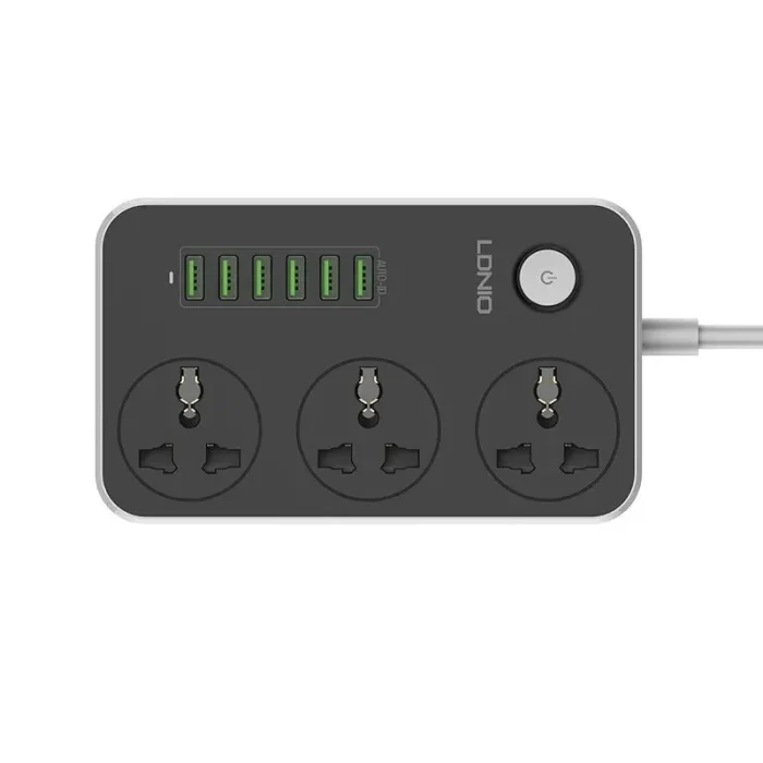 LDNIO Power Strip with 3 AC Sockets and 6 USB Ports SC3604
