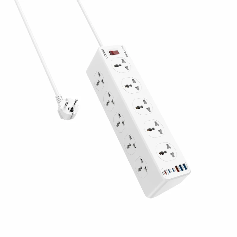 LDNIO SC10610C Premium Power Socket Extension Universal Power Strip with 10 Outlets (2M Cable)
