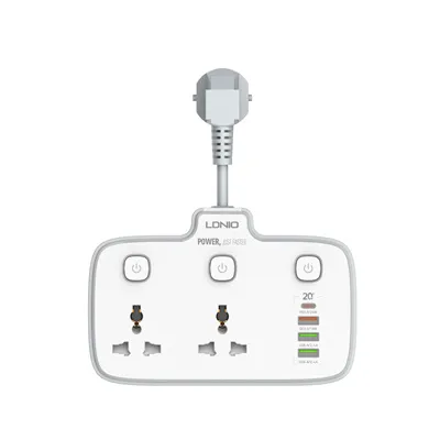 LDNIO SC2413 PD & QC3.0 2 Universal Outlets Power Socket
