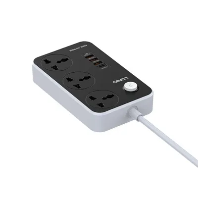 LDNIO SC3412 38W PD20W Power Strip 3 Socket Outlets and 3 QC 3.0 USB