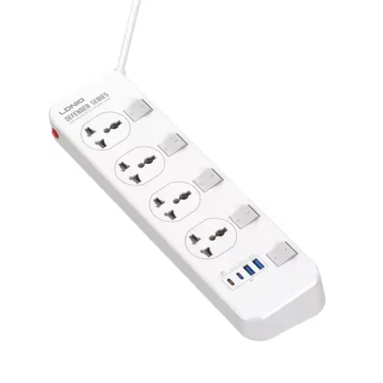 LDNIO SC4408C Extension Power Socket 4AC 4USB Power Strip