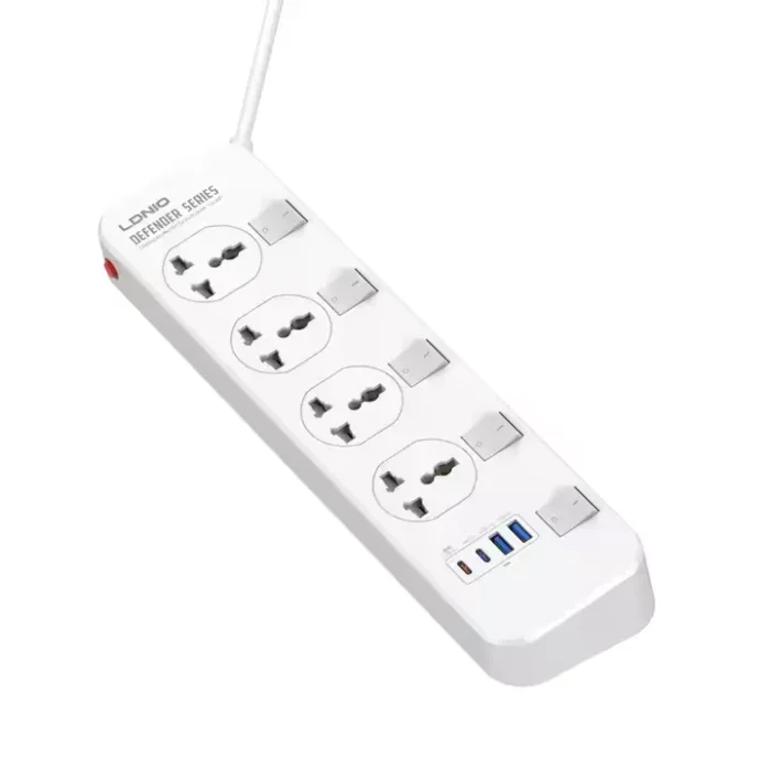 LDNIO SC4408C Extension Power Socket 4AC 4USB Power Strip