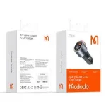 Mcdodo 75W Dual-Port Fast Car Charger with USB-A & USB-C Digital Display CC-3690