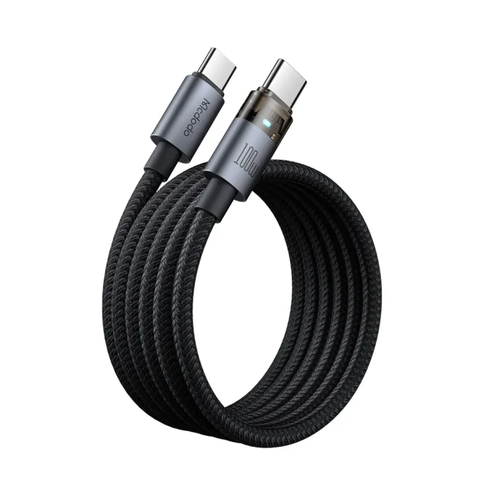 Mcdodo CA-5580 Type C to Type C 100W Transparent Cable Charging Light 1.2M