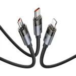 Mcdodo CA-7150 3-in-1 6A Transparent Fast Charging Cable with LED Indicator