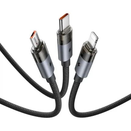 Mcdodo CA-7150 3-in-1 6A Transparent Fast Charging Cable with LED Indicator