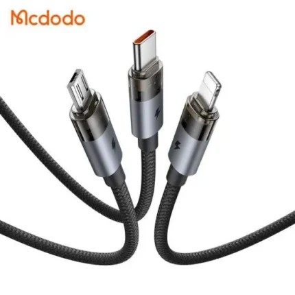 Mcdodo CA-7260 6-in-1 Transparent 100W Fast Charging Cable With LED 1.2M