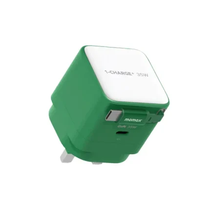 Momax 1-Charge+ 35W GaN Charger with Retractable Cable (US Plug)