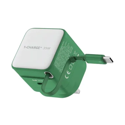 Momax 1-Charge+ 35W GaN Charger with Retractable Cable (US Plug)