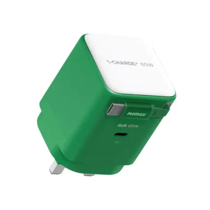 Momax 1-Charge+ 65W GaN Charger with Retractable Cable (US Plug)