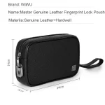WiWU Master Genuine Leather Fingerprint Lock Pouch