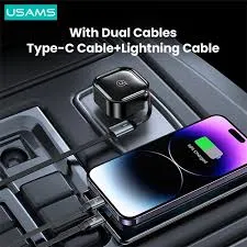 USAMS US-CC219 C41 PD 30W Fast Charging Car Charger With Type C & Lighting Cable