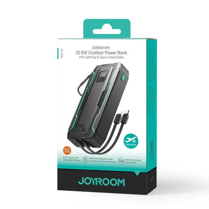 Joyroom JR-L017 22.5W 10000mAh Power Bank With Dual Cables