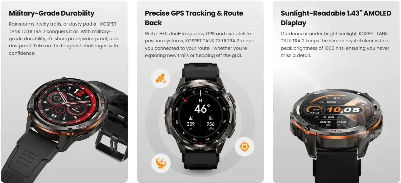 KOSPET TANK T3 ULTRA 2 Special Edition Smart Watch with GPS