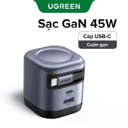 UGREEN 45W GaN Charger with Retractable USB C Cable 2C1A X604 (45865)