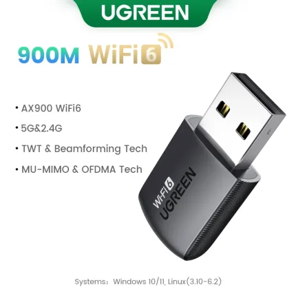 UGREEN CM762 (35264) AX900 USB Dual Band Wi-Fi Adapter