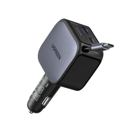 UGREEN Nexode Car Charger 60W with Retractable USB-C Cable EC602 (55212)