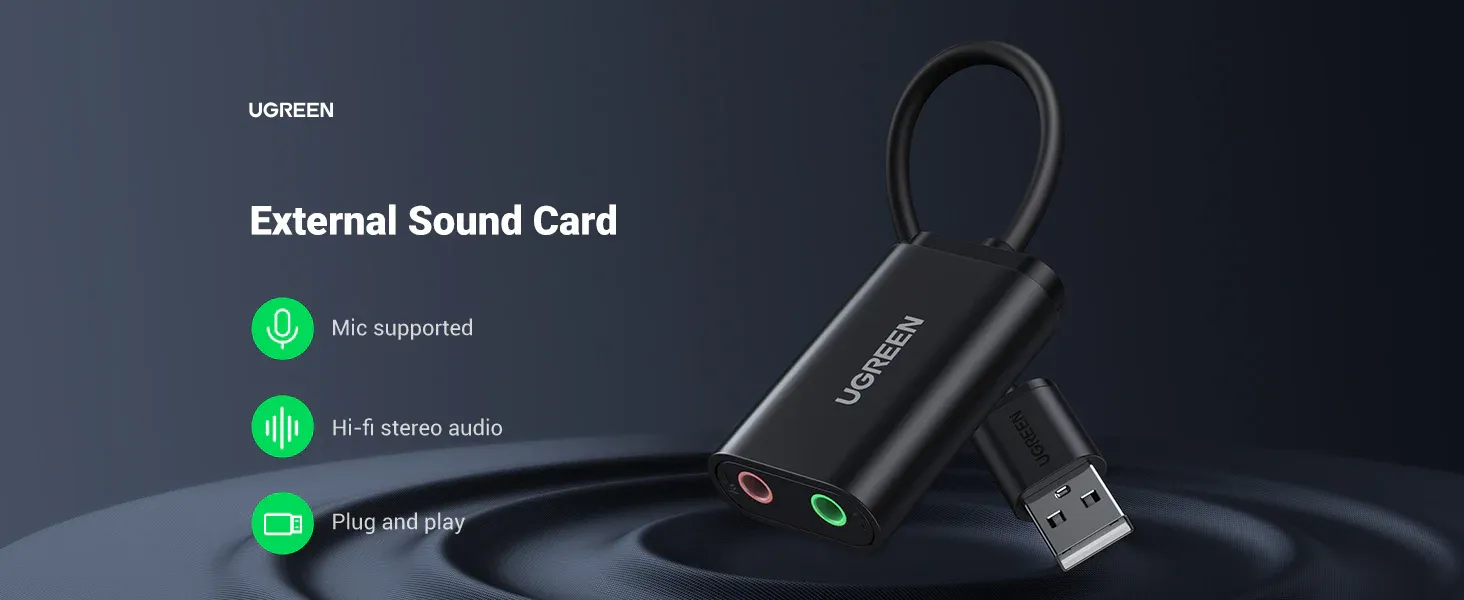 Ugreen US205 USB External Stereo Sound Card (30724)