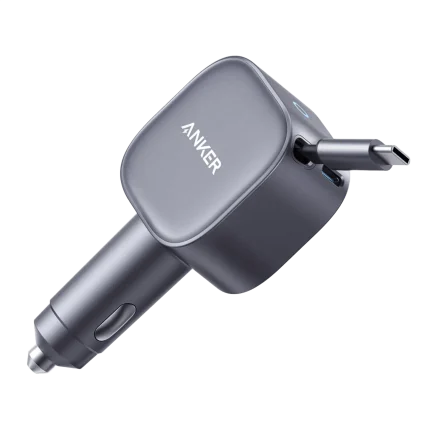 Anker Nano 75W Car Charger with Built-in Retractable USB-C Cable (A2738)