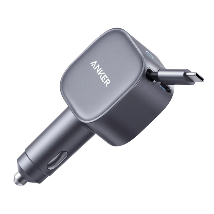 Anker Nano 75W Car Charger with Built-in Retractable USB-C Cable (A2738)